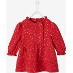 Rote Sterne Langärmelige Vertbaudet Kinderkleider mit Volants aus Baumwolle Größe 80 