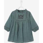 Bestickte Boho Vertbaudet Bestickte Kinderkleider mit Volants aus Baumwolle für Babys Größe 98 für den für den Winter 