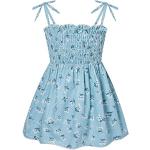 Blaue Elegante Kinderfestkleider für Mädchen Größe 122 für den für den Sommer 
