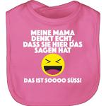 Pinke Motiv shirtracer Emoji Lätzchen für Babys aus Baumwolle für Babys 