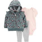 Gestreifte Mini Nicki-Jacken für Kinder mit Rüschen mit Reißverschluss aus Jersey für Babys 3-teilig 