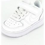 Weiße Nike Court Borough Runde Low Sneaker mit Klettverschluss aus Leder für Kinder Größe 21 