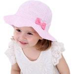 Reduzierte Rosa Gestreifte Kindersonnenhüte & Kindersommerhüte aus Baumwolle für Mädchen für den für den Sommer 