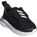 Schwarze adidas FortaRun Kindersportschuhe ohne Verschluss aus Textil Atmungsaktiv Größe 21 