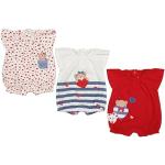 Baby-Strampler für Mädchen, Set mit 3 Stramplern, Baby-Pyjama, Sommer-Strampler, zum Schlafen, Babypelz für Mädchen, 1 Monat bis 18 Monate, rot, 56 cm