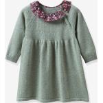Pistaziengrüne Kinderstrickkleider aus Baumwolle für Babys Größe 74 