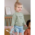 Grüne Bestickte Vertbaudet Kindersweatshirts aus Baumwolle für Babys Größe 86 für den für den Sommer 