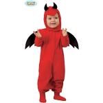 Kostüm Teufel Eik Gr 80-92 Kinderfasching Overall Haube rot Halloween Teufelchen (74/80)