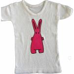 Pinke Motiv Kurzärmelige Kinderrippshirts mit Tiermotiv aus Baumwolle für Babys Größe 74 