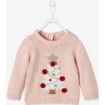 Baby Weihnachtspullover, Tannenbaum mit Pompons rosa Gr. 86 von vertbaudet