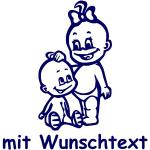 Babyaufkleber Autoaufkleber für Geschwister mit Wunschtext - Motiv G5-MJ (16 cm)