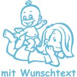Babyaufkleber Autoaufkleber für Geschwister mit Wunschtext - Motiv G7-MJ (16 cm)