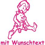 Babyaufkleber Autoaufkleber für Geschwister mit Wunschtext - Motiv G8-JM (16 cm)