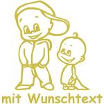 Babyaufkleber Autoaufkleber für Geschwister mit Wunschtext - Motiv Z38-JJ (16 cm)