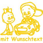 Babyaufkleber Autoaufkleber für Geschwister mit Wunschtext - Motiv Z42-MJ (16 cm)