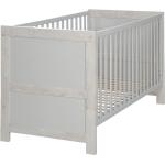 Hellgraue Moderne Babyzimmermöbel aus Eiche höhenverstellbar 70x140 