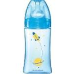 Blaue Babyflaschen 270ml aus Glas 2-teilig 