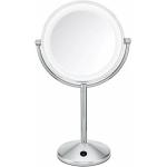 Silberne Moderne BaByliss Runde Schminkspiegel & Kosmetikspiegel aus Edelstahl LED beleuchtet 