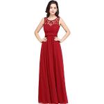 Rote Blumenmuster Ärmellose Babyonline dress Maxi Lange Abendkleider mit Reißverschluss aus Chiffon für Damen Größe XS für Brautjungfern 