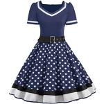 Marineblaue Gepunktete Pin Up Babyonline dress Partykleider für Damen Größe 3 XL 