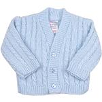 BabyPrem Frühchen Babykleidung StrickJäckchen Pullover mit Zopfmuster 38-44cm BLAU 38-44cm
