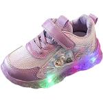 Lila LED Schuhe & Blink Schuhe ohne Verschluss aus Leder Gefüttert für Kinder Größe 24 für den für den Sommer 