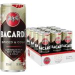 BACARDÍ Spiced & Cola, Ready-To-Drink Cocktail in der Dose, trinkfertig mit BACARDÍ Spiced Rum, Cola und Gewürzen, 10% Vol., 25 cl/250 ml