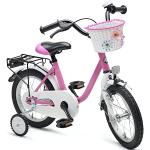 Bachtenkirch Qualitäts Kinderfahrrad 14 Zoll matt Pink Mädchen Kinderrad Fahrrad ab 3 Jahre