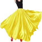 Gelbe Maxi Faschingsröcke aus Satin für Damen Einheitsgröße 