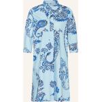 Hellblaue 3/4-ärmelige backstage Freizeitkleider aus Baumwolle für Damen Größe S 