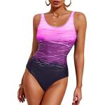 Violette Elegante Bandeau Badeanzüge für Damen Größe L 1-teilig 