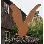 Braune 75 cm Deko-Vögel für den Garten mit Tiermotiv aus Edelrost 