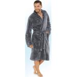 Anthrazitfarbene bader Midi Bademäntel mit Kapuze aus Polyester mit Kapuze für Herren Größe XL 