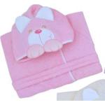 Rosa Bestickte Kinderbademäntel aus Baumwolle 