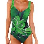 Grüne Formbadeanzüge für Damen Größe XXL Große Größen 1-teilig für den für den Sommer 