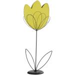 Gelbe 50 cm Skulpturen & Dekofiguren mit Tulpenmotiv aus Porzellan 
