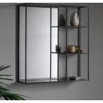 Reduzierte Schwarze Rechteckige Badspiegel & Badezimmerspiegel aus Metall mit Rahmen 