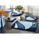 Blaue bader Halbrunde Badgarnitur Sets aus Polyester maschinenwaschbar 