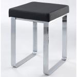 Silberne Moderne GGG Möbel Sitzhocker aus Kunstleder gepolstert Breite 0-50cm, Tiefe 0-50cm 