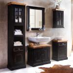 Schwarze Mediterrane Möbel Exclusive Wohnzimmermöbel lackiert aus Massivholz Breite 150-200cm, Höhe 150-200cm, Tiefe 0-50cm 5-teilig 