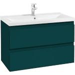 badselekt Badmöbel-Set »Como 80 cm breit - Waschtisch mit Unterschrank«, grün, Dunkelgrün Matt