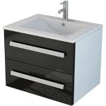 Schwarze Waschbeckenunterschränke & Badunterschränke aus MDF mit Schublade Breite 0-50cm, Höhe 0-50cm, Tiefe 0-50cm 