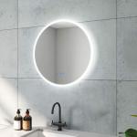 Reduzierte Romantische Runde Runde Wandspiegel 60 cm aus Aluminium LED beleuchtet 