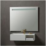 Reduzierte Silberne Rechteckige Badspiegel & Badezimmerspiegel beleuchtet 