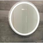 Schwarze Vogelsang Runde Badspiegel & Badezimmerspiegel 60 cm aus Aluminium LED beleuchtet 