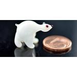 Bär Eisbär Mini - Figur aus Glas Kleiner Polarbär weiß - Glasfigur Miniatur Glastier Deko Setzkasten Vitrine
