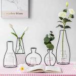 Baesset Dekovase »5 Stück Set Metall Vase Pflanze Behälter Retro Wohnkultur Tisch Deko« (Set, 5 Stück), Geometrisches Design, schwarz