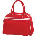 Rote Bestickte Retro BagBase Bowlingtaschen mit Reißverschluss mit Innentaschen 
