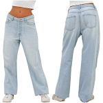 Hellblaue Vintage Ripped Jeans & Zerrissene Jeans aus Denim für Damen Größe XS Große Größen 