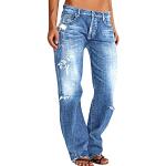 Schwarze Y2K Ripped Jeans & Zerrissene Jeans aus Leder für Damen Größe 5 XL Petite für den für den Sommer 